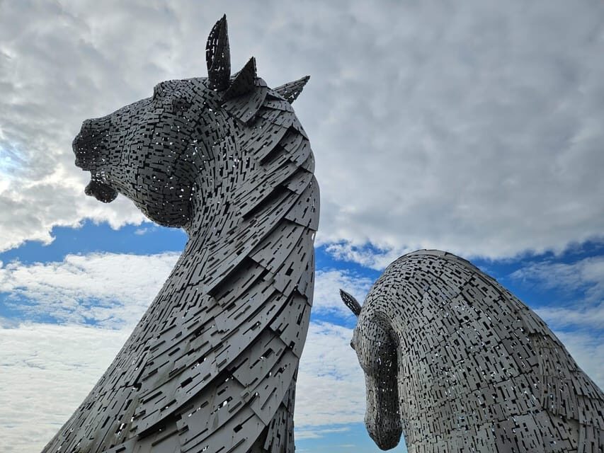 From Glasgow: The Kelpies, St Andrews and Fife Adventure - The Kelpies at The Helix: Duke and Baron up close